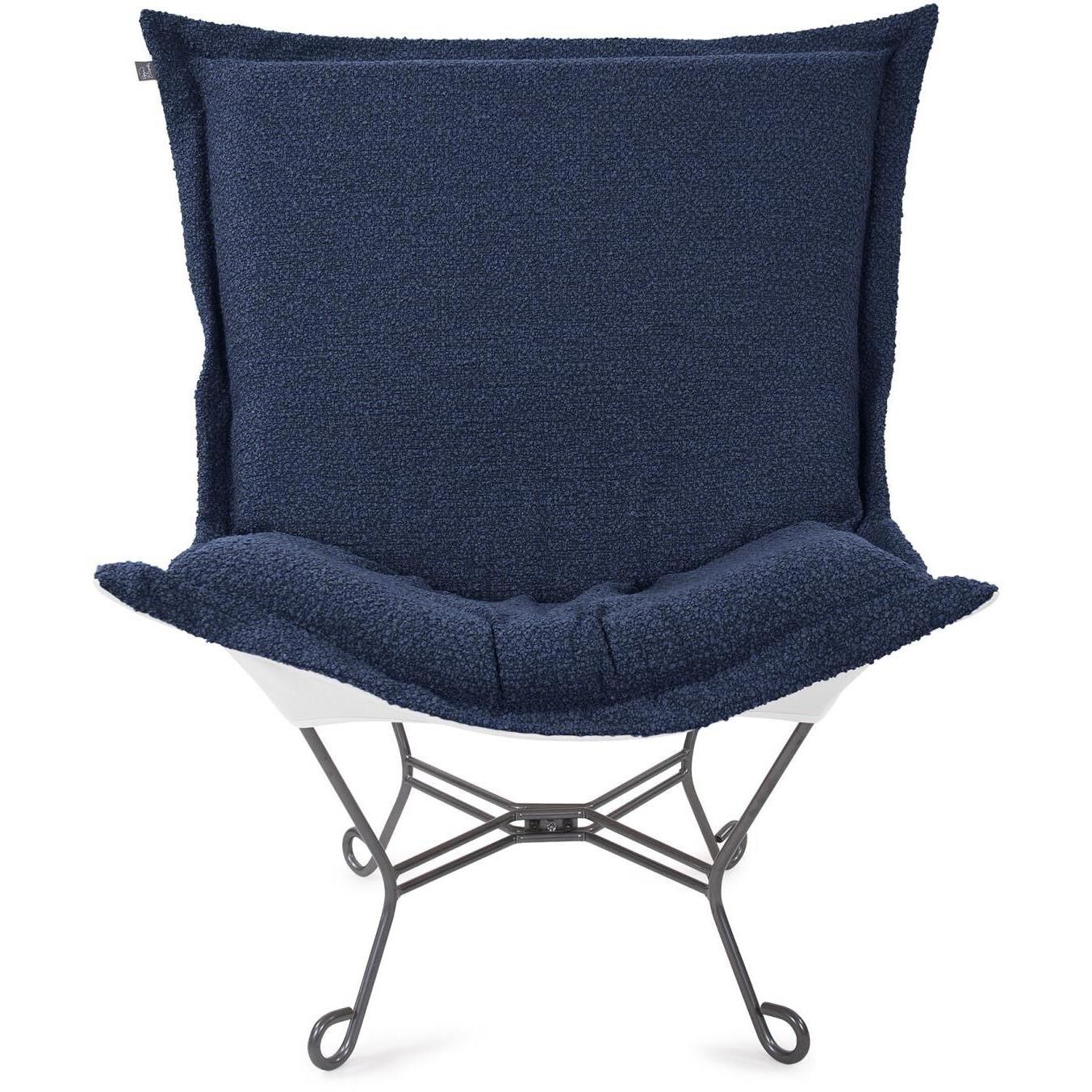 Alicante Indigo Patio Scroll Puff Chair