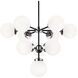 Maru 10 Light 29.38 inch Chrome Chandelier Ceiling Light in Chrome and Opal Glass