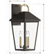 Bayra 3 Light 21 inch Painted Legacy Brass and Dark Bronze Outdoor Wall Lantern