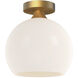 Alora Mood Castilla 1 Light 9.88 inch Aged Gold Flush Mount Ceiling Light in Matte Opal Glass
