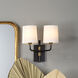 Lawton 2 Light 13 inch Oil Rubbed Bronze w/ Antique Brass Accents Double Arm Wall Sconce Wall Light