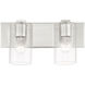 Zurich 2 Light 15 inch Brushed Nickel Vanity Sconce Wall Light