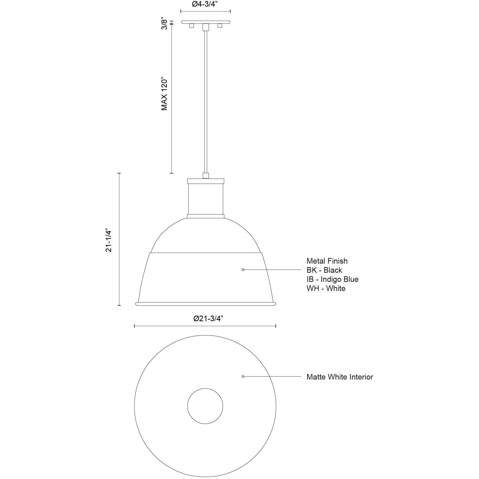 Irving Pendant Ceiling Light in White
