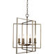 El Capitan 4 Light 20 inch Antique Silver Leaf Pendant Ceiling Light