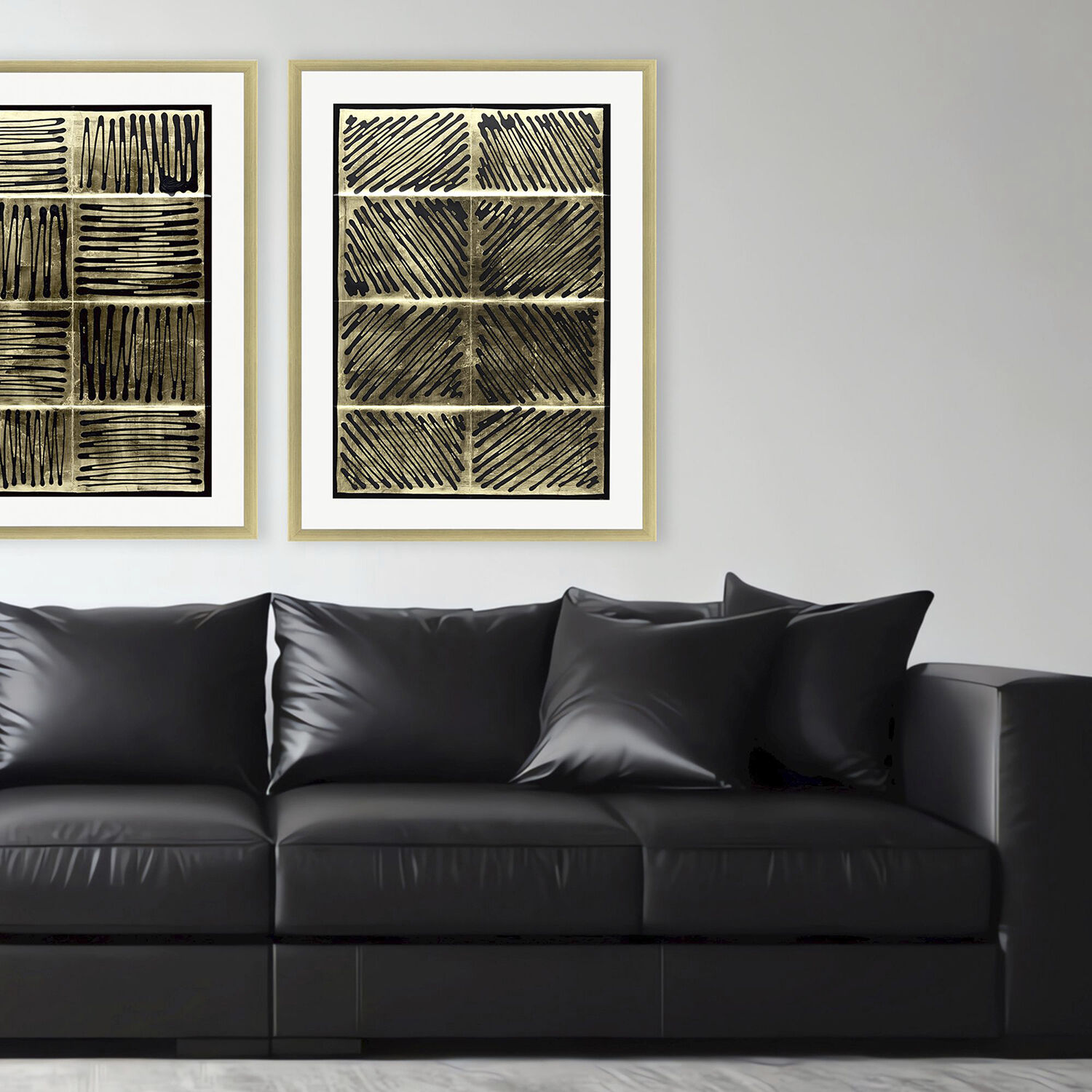 Galvanize in Gold Black and Metallic Framed Art