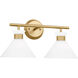 Drew & Jonathan Belcarra 2 Light 17.25 inch Satin Brass Wall Bath Fixture Wall Light