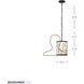 Scribble 1 Light 8 inch Matte Black with Artifact Mini Pendant Ceiling Light, Smithsonian Collaboration