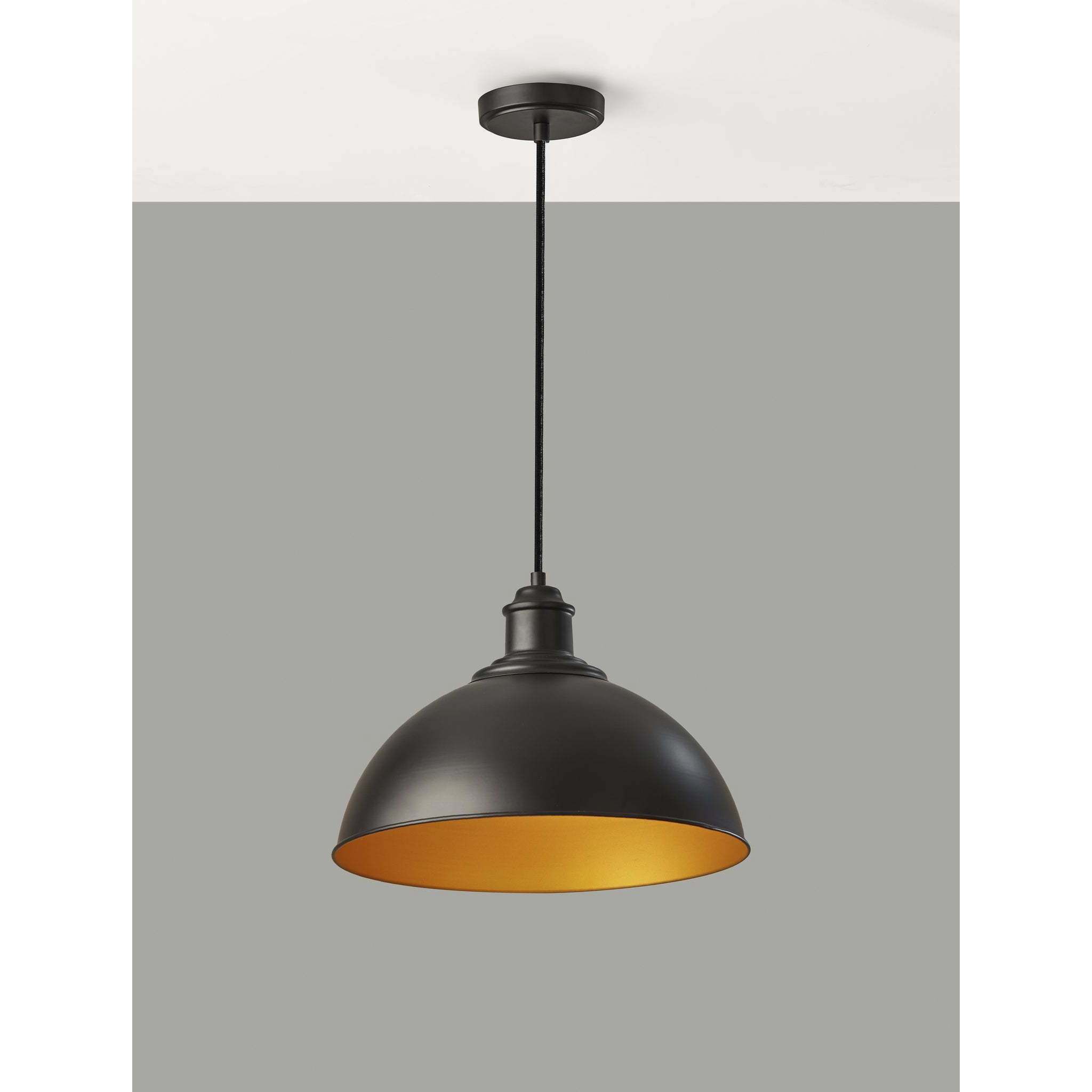 Wallace 16 inch Black / Gold Pendant Ceiling Light