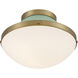 Xander 1 Light 12.25 inch Vibrant Gold Flush Ceiling Light in Vibrant Gold and Green