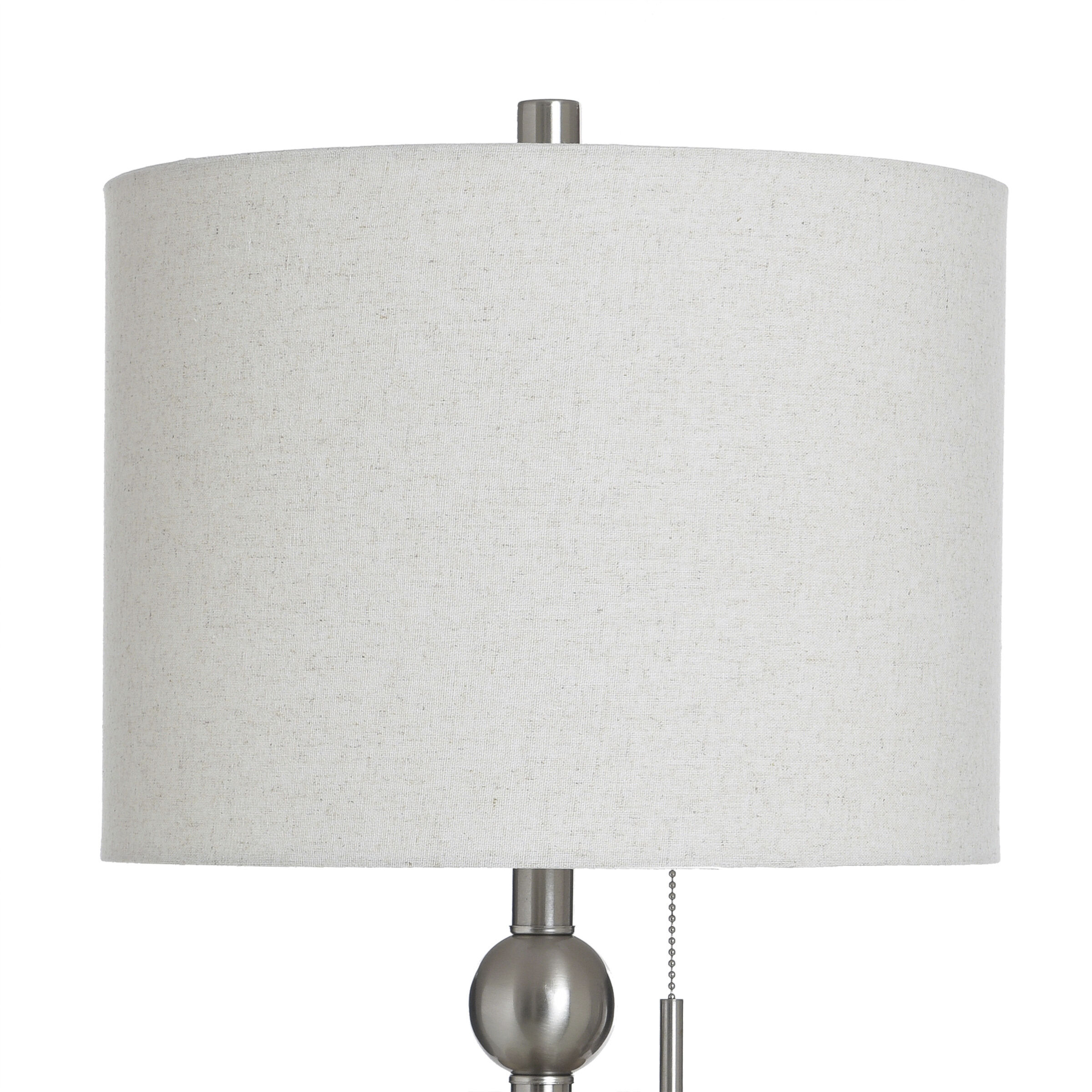 Luke 34.5 inch 100 watt Chadron Silver and Beige Table Lamp Portable Light