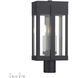 Berksford 2 Light 18.5 inch Black with Brushed Nickel Candles Outdoor Post Top Lantern