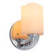 CandleAria LED 6 inch Polished Chrome Wall Sconce Wall Light in 700 Lm LED, Cream (CandleAria), Square with Flat Rim