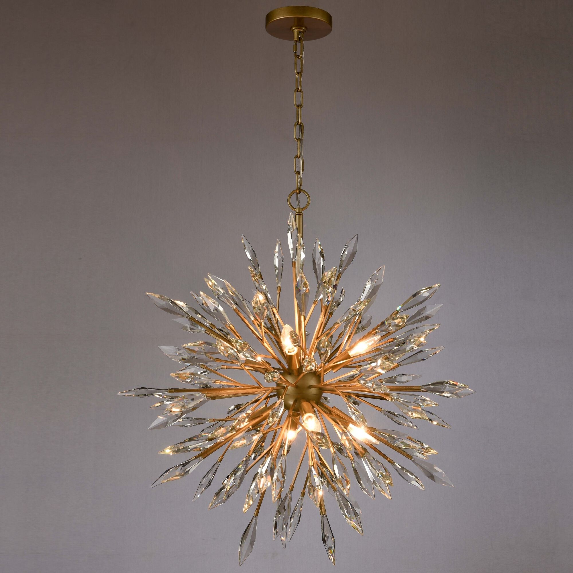 Crystal Fusion 8 Light 30 inch Peruvian Gold Chandelier Ceiling Light
