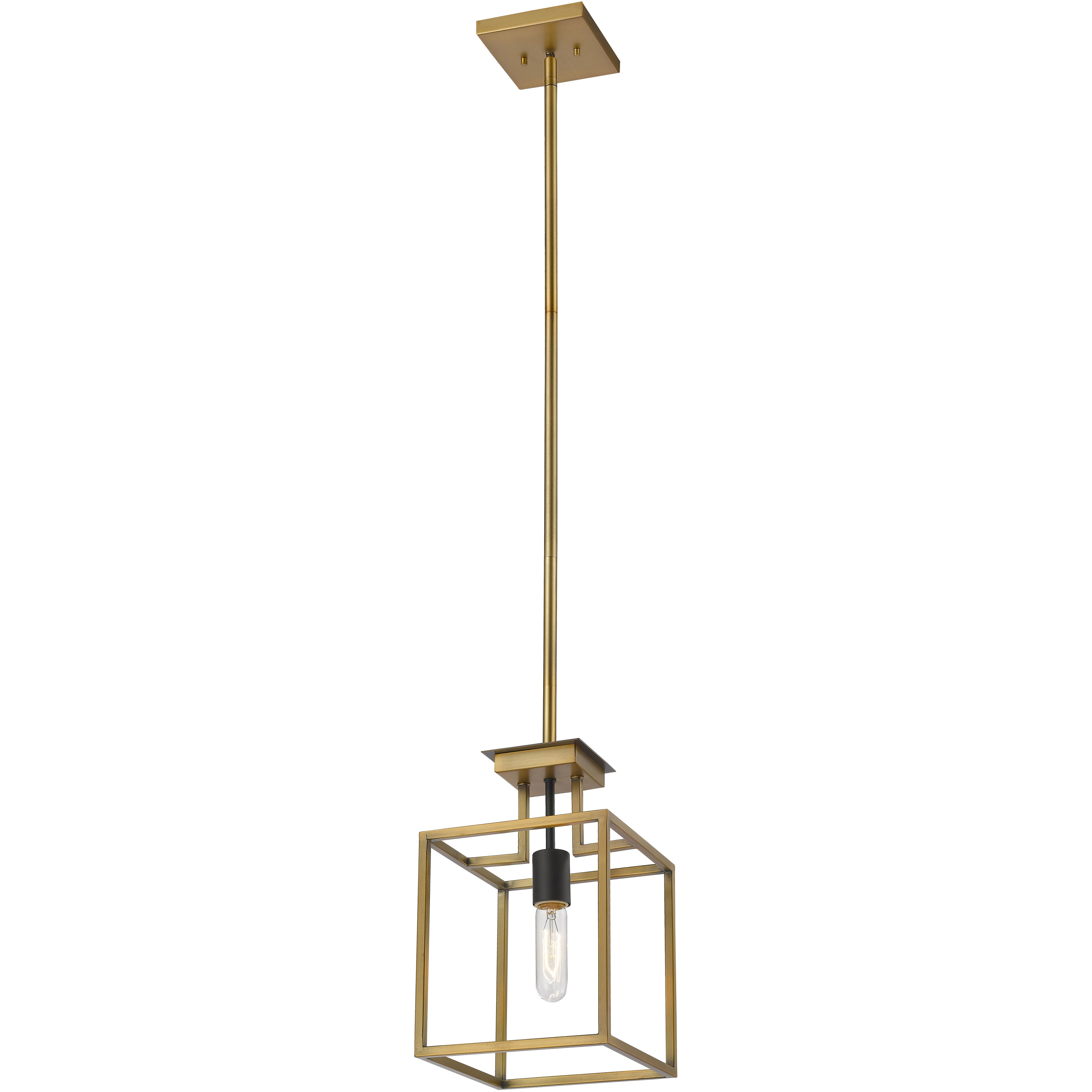 Quadra 1 Light 8 inch Olde Brass and Bronze Pendant Ceiling Light