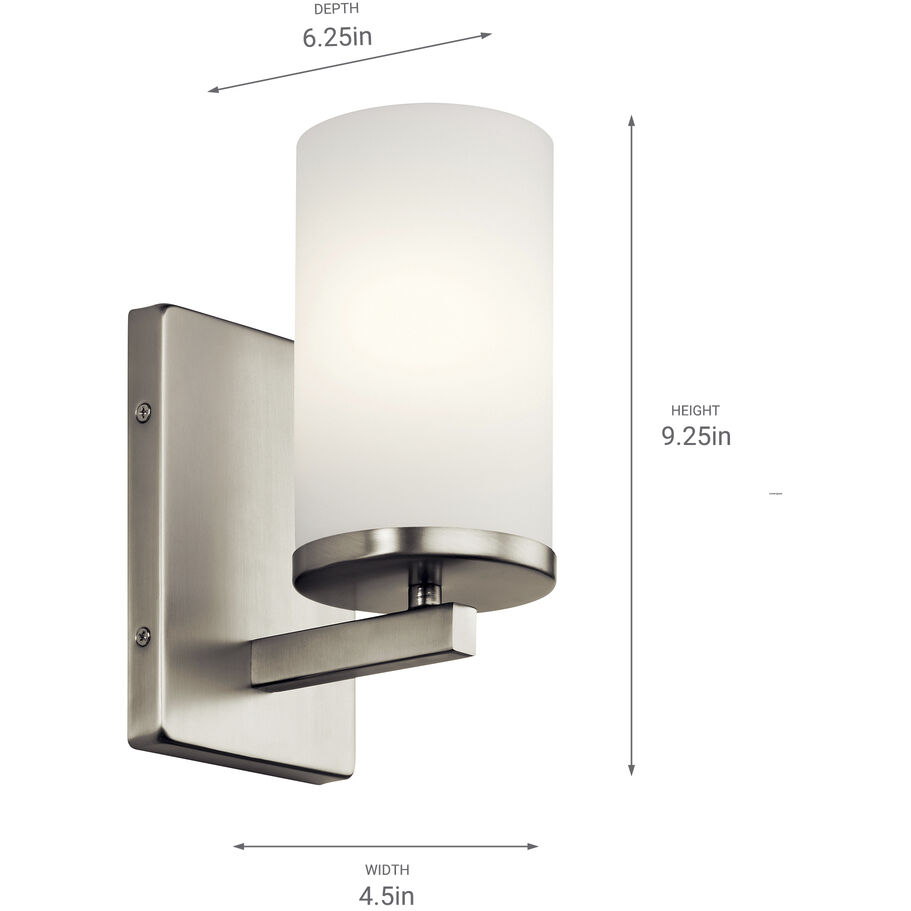 Crosby 1 Light 5 inch Brushed Nickel Wall Bracket Wall Light