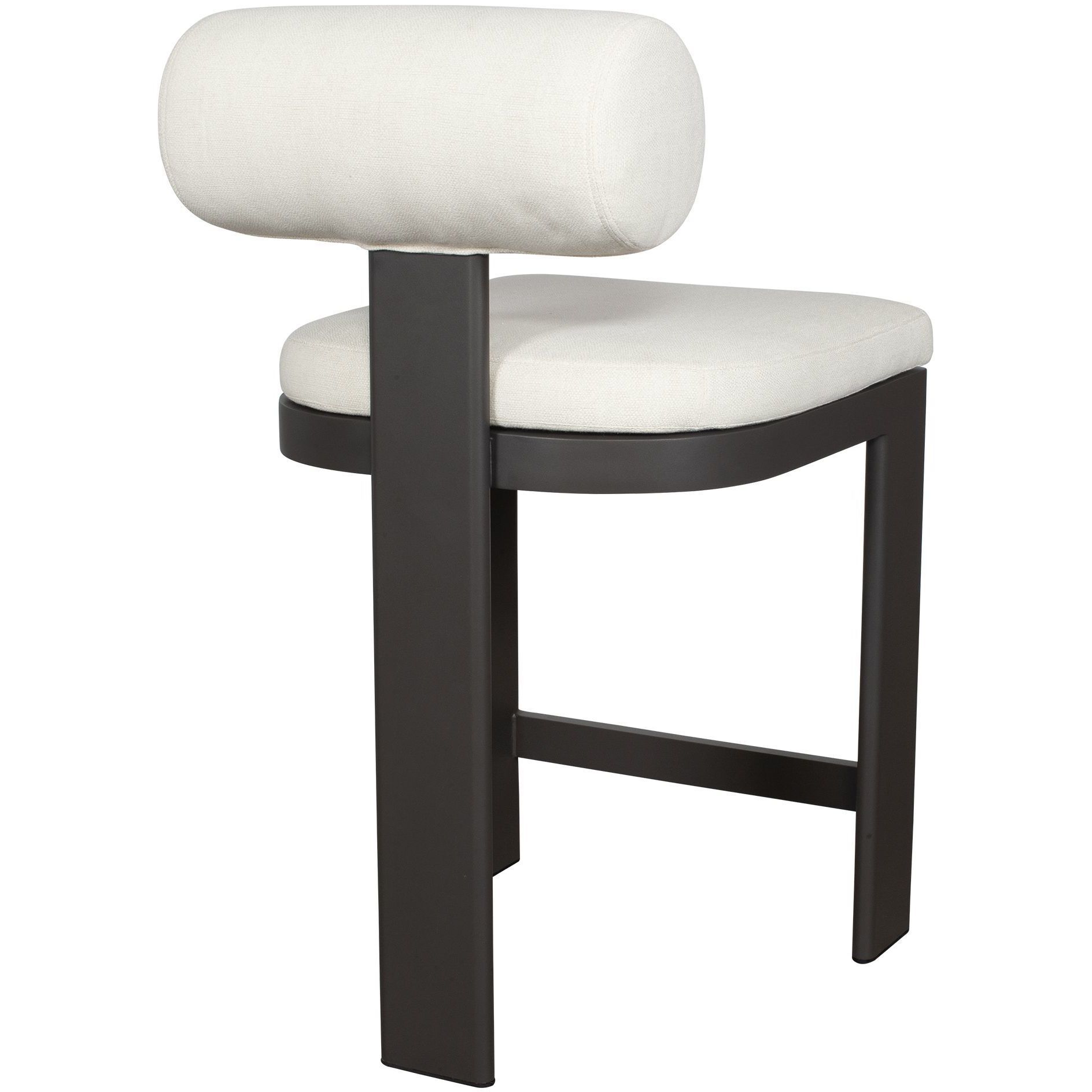 Bolster Back 38.5 inch Java Black and Oyster White Outdoor Counter Stool