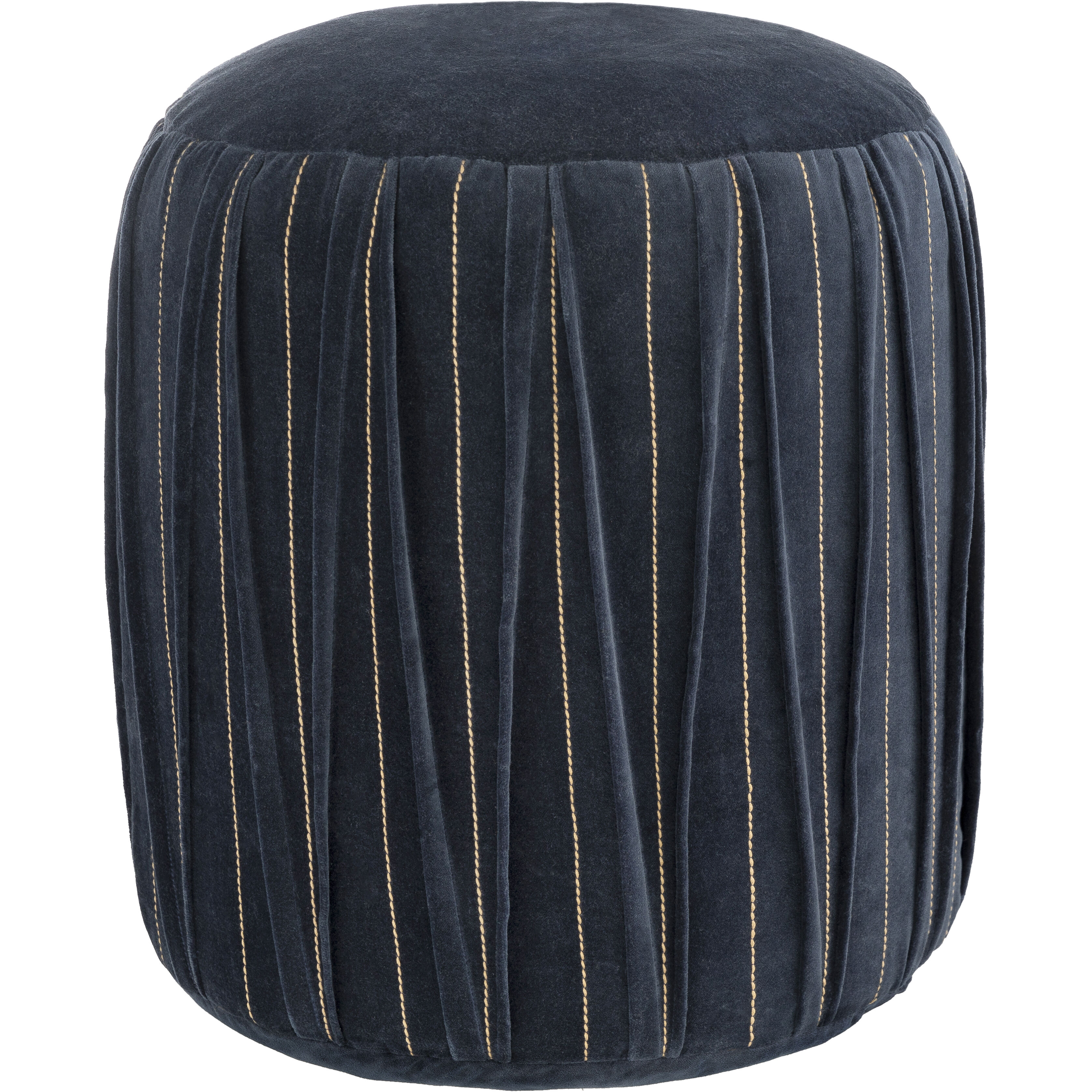 Vela 16 inch Navy Pouf, Cylinder