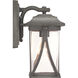 Abbott 1 Light 12 inch Antique Pewter Outdoor Wall Lantern, Small