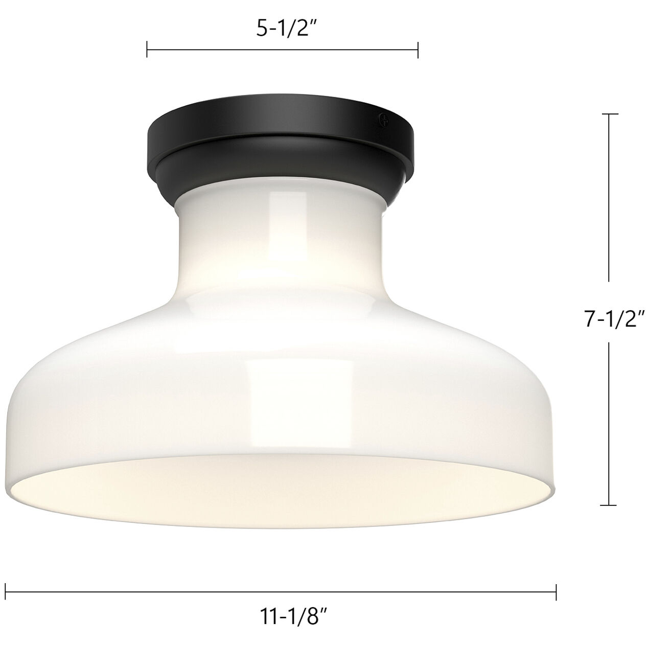 Alora Mood Westlake 1 Light 11.13 inch Glossy Opal Glass/Matte Black Flush Mount Ceiling Light