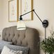 Yep Equinox 1 Light 5.88 inch Matte Black Swing Arm Wall Lamp Wall Light in White with Green Trim
