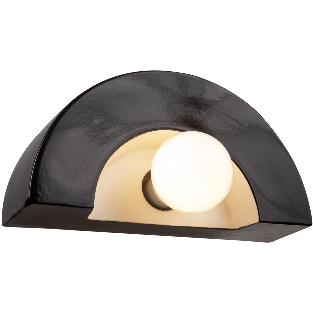 Ambiance Collection 1 Light 12 inch Gloss Black with Matte White Wall Sconce Wall Light