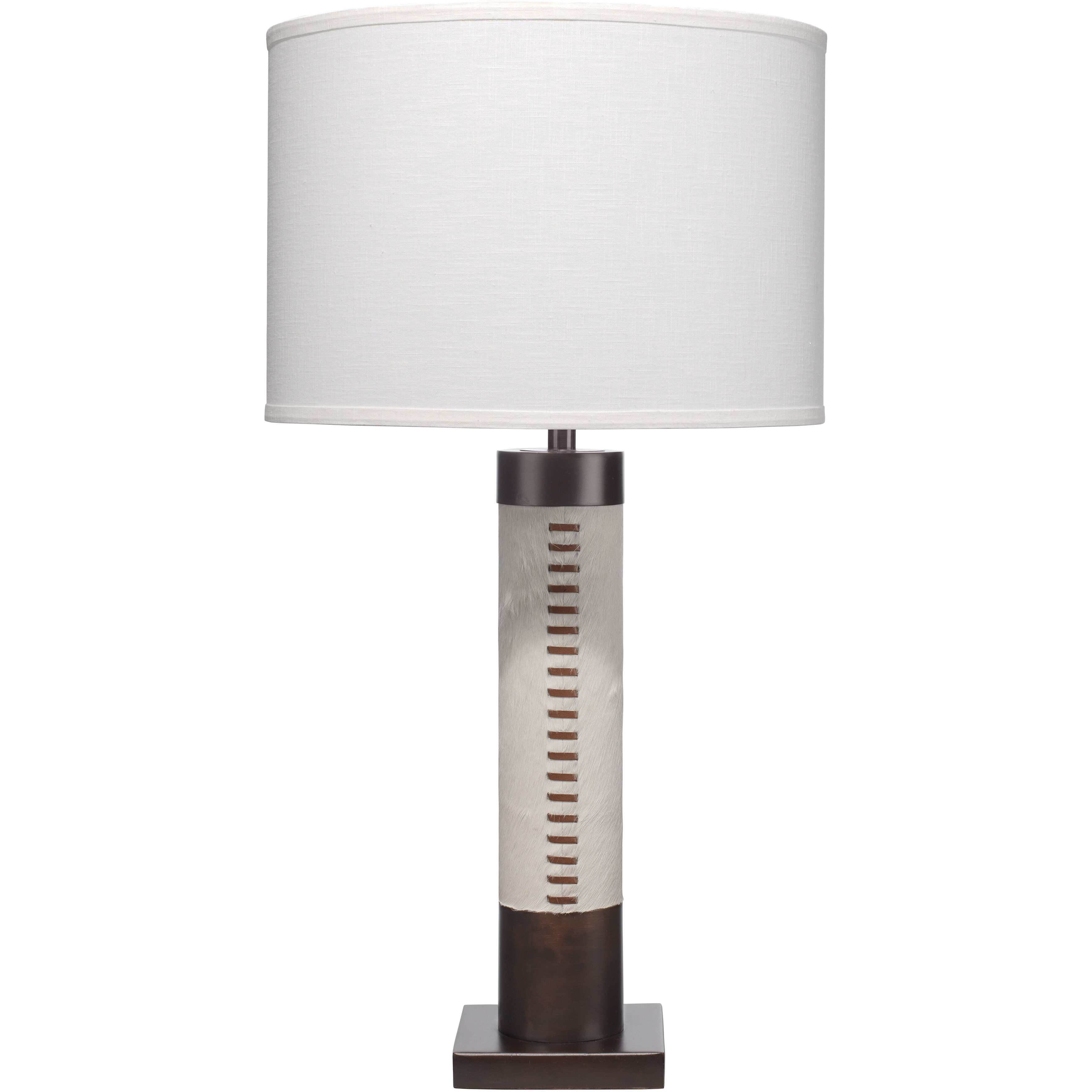 Sheridan 31.5 inch 150 watt White Hide & Oil Rubbed Bronze Metal Table Lamp Portable Light