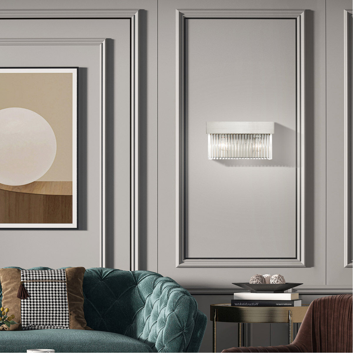 Norwich 2 Light 14 inch Brushed Nickel ADA Sconce Wall Light