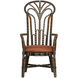 Benin Throne Brown and Orange and Linho Adobe Accent Chair