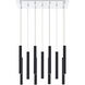 Forest LED 9.75 inch Chrome Chandelier Ceiling Light in Matte Black Steel