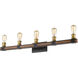 Kirkland 5 Light 38 inch Rustic Mahogany Vanity Wall Light