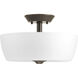 Leap 2 Light 14 inch Antique Bronze Semi-Flush Mount Ceiling Light