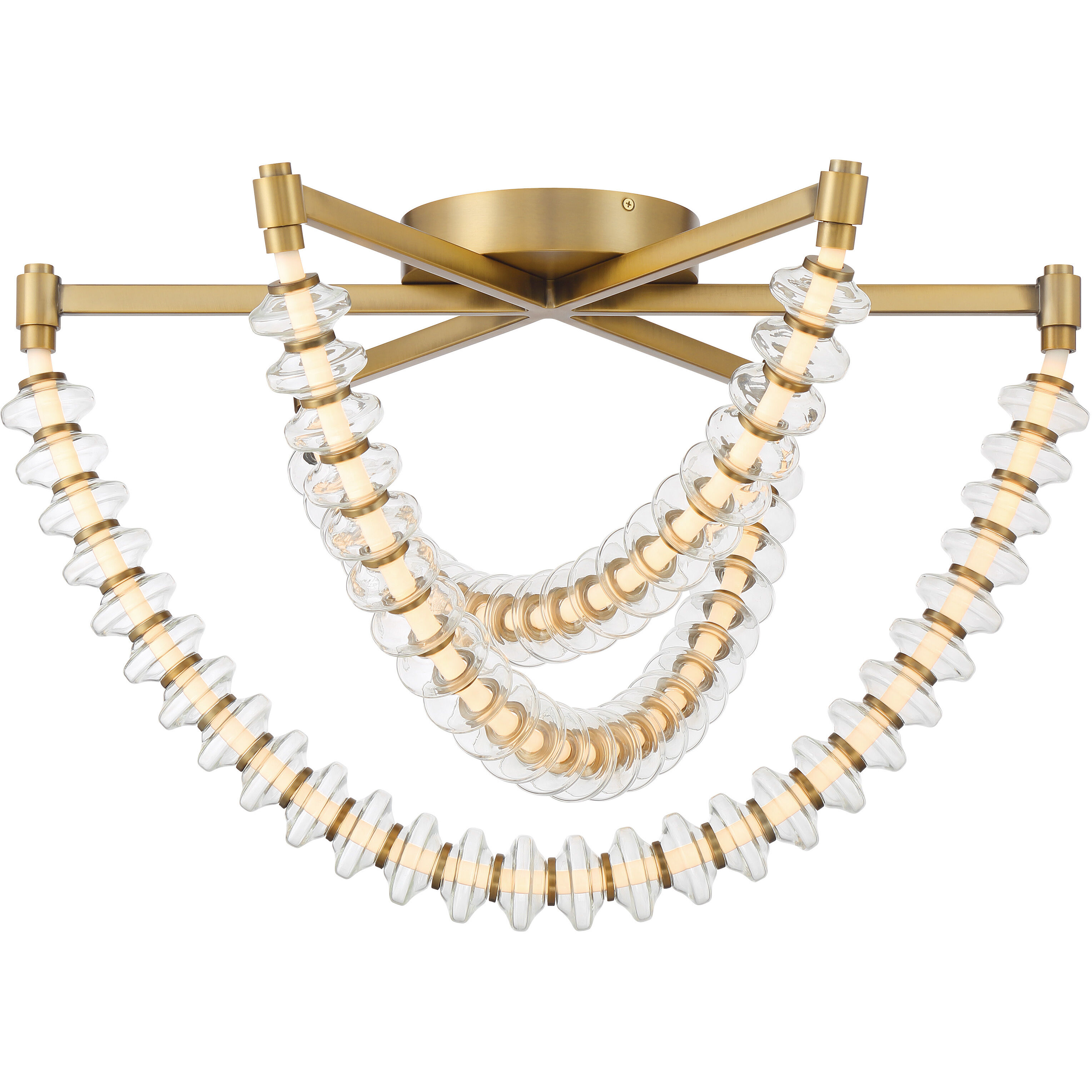 Pearl LED 28 inch Legacy Brass Flush Mount Ceiling Light
