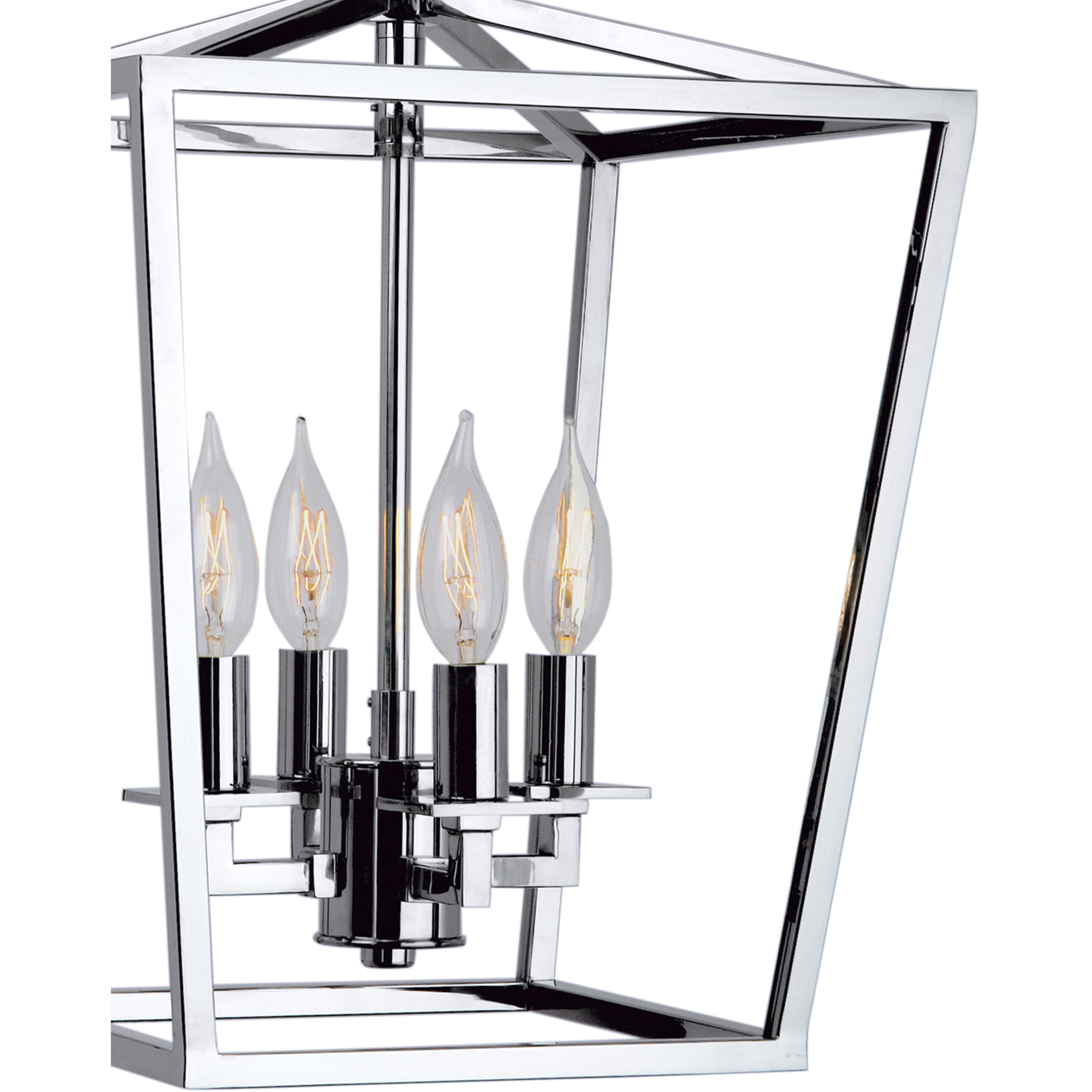 Cage 4 Light 12 inch Polished Nickel Pendant Ceiling Light