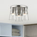 Bennington 3 Light 13 inch Brushed Nickel Flush Mount Ceiling Light