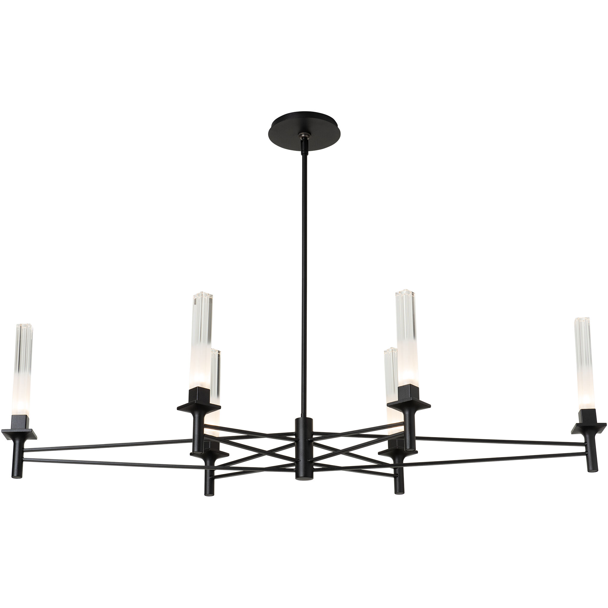 Truss 6 Light 49.5 inch Black Linear Chandelier Ceiling Light