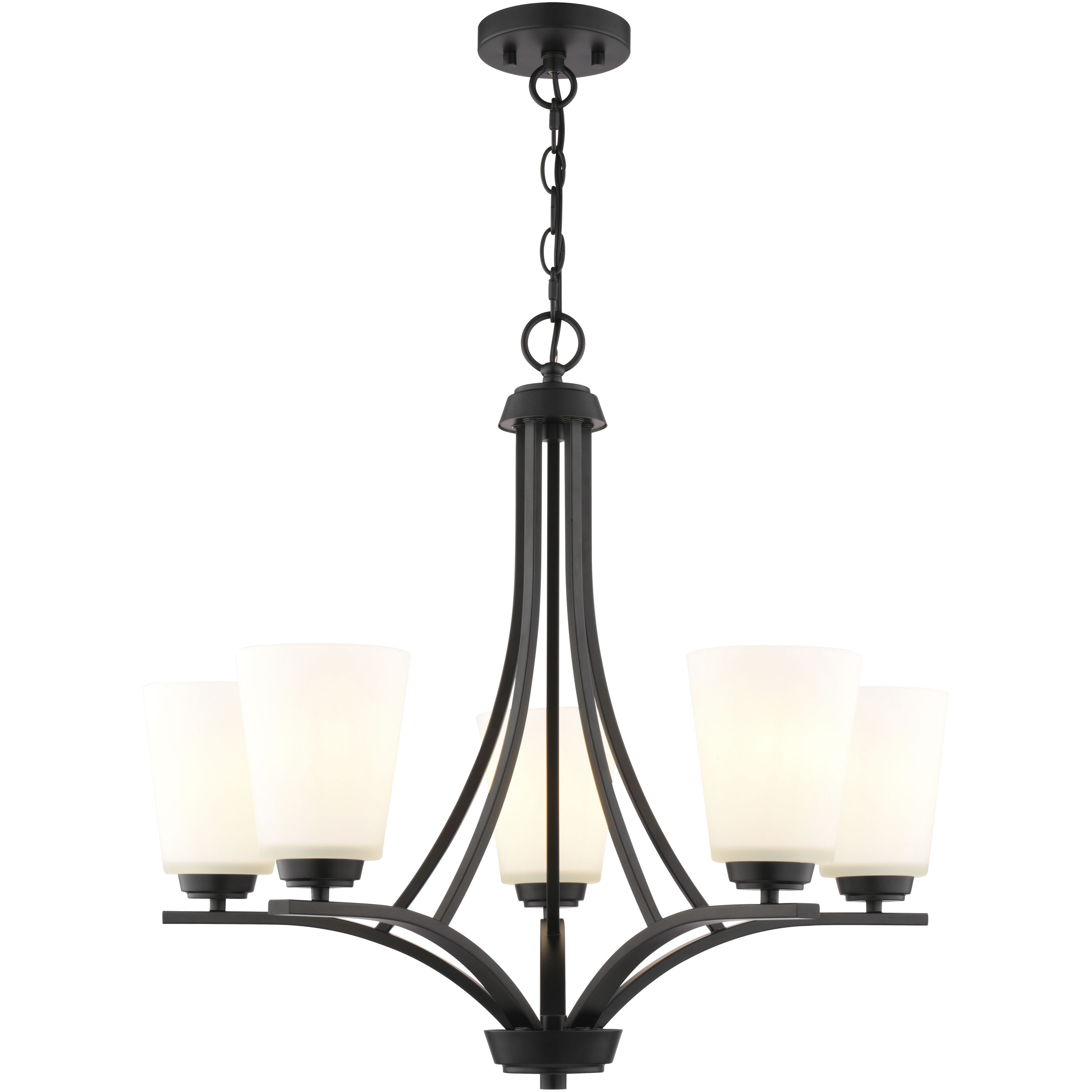 River Grove 5 Light 24.75 inch Matte Black Chandelier Ceiling Light