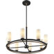 Fusion Collection - Tilburg Family 8 Light 32.5 inch Matte Black and Brass and Opal Chandelier Ceiling Light in 32.5" D x 32.5" W x 18" H, EVOLV