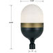 Capsule 3 Light 23.25 inch Matte Black/Textured Gold Outdoor Post, Brian Patrick Flynn