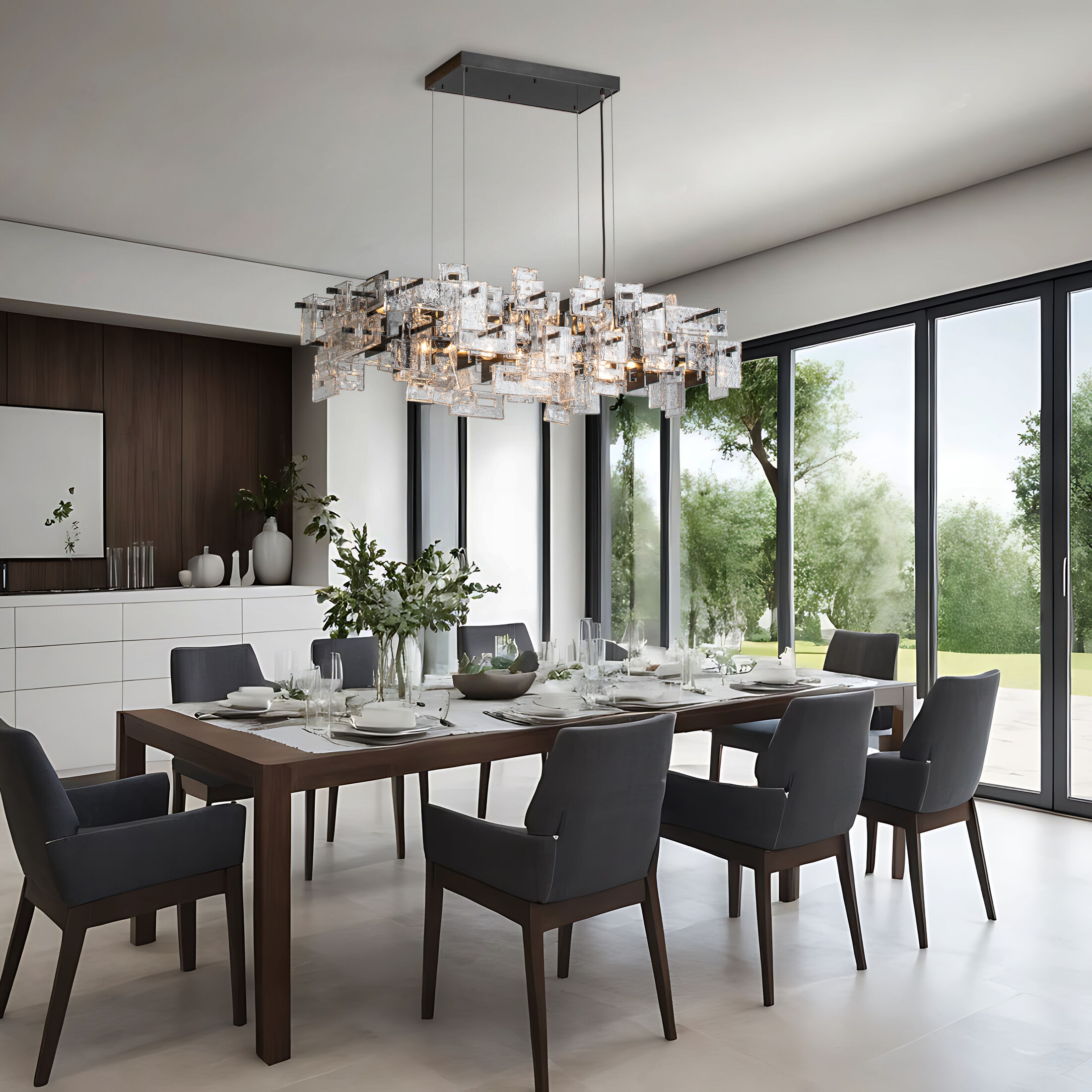 Fusion 10 Light 52.5 inch Ink Pendant Ceiling Light