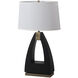 Trina 30 inch 9 watt Pecan and Brushed Nickel Table Lamp Portable Light