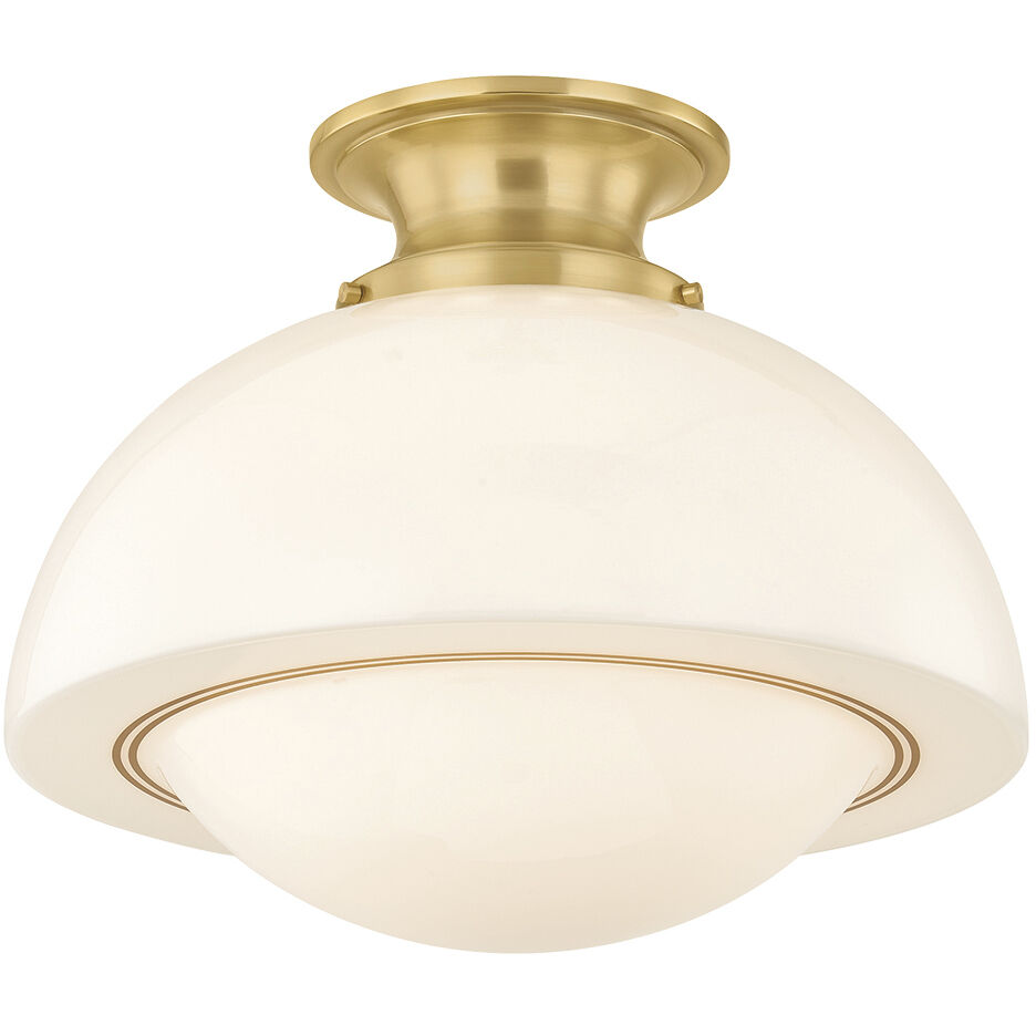 Celine 1 Light 15 inch Aged Brass Semi Flush Ceiling Light