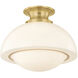 Celine 1 Light 15 inch Aged Brass Semi Flush Ceiling Light