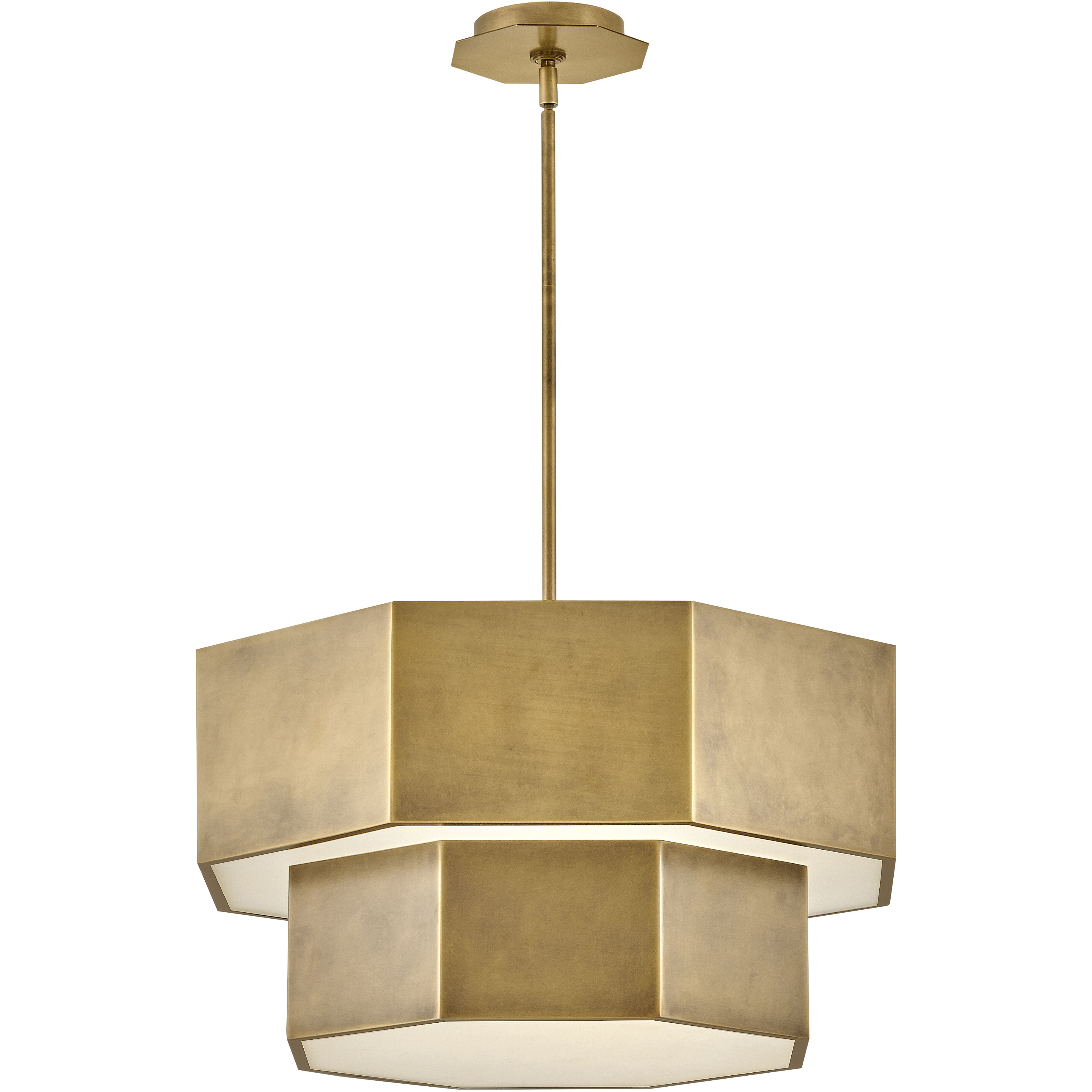 Facet 7 Light 22.25 inch Heritage Brass Chandelier Ceiling Light