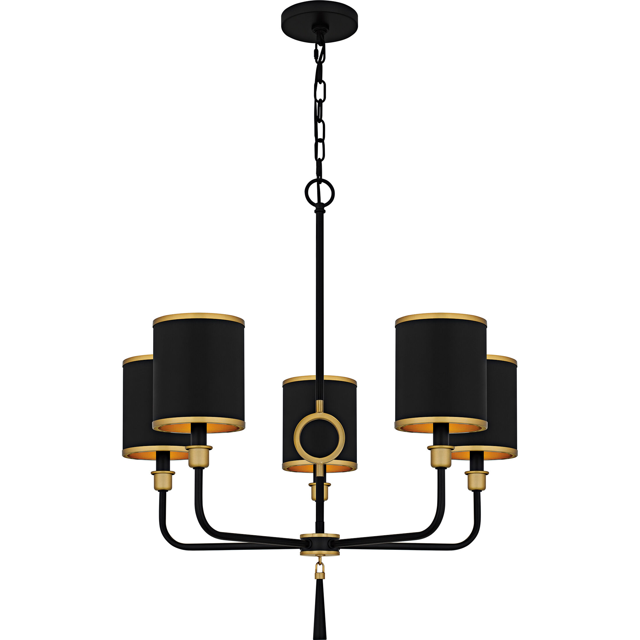 Lockery 5 Light 26.5 inch Matte Black Chandelier Ceiling Light