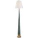 Riccardi 67.5 inch 150 watt Smokey Blue Glaze and Antique Brass Floor Lamp Portable Light