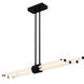 Talbott LED 46 inch Matte Black Linear Chandelier Ceiling Light, Large