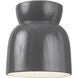Radiance Collection 1 Light 7.5 inch Gloss Grey Flush Mount Ceiling Light