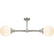 Franklin Restoration Large Beacon 2 Light 25 inch Brushed Satin Nickel Chandelier Ceiling Light in Matte White Glass, Franklin Restoration