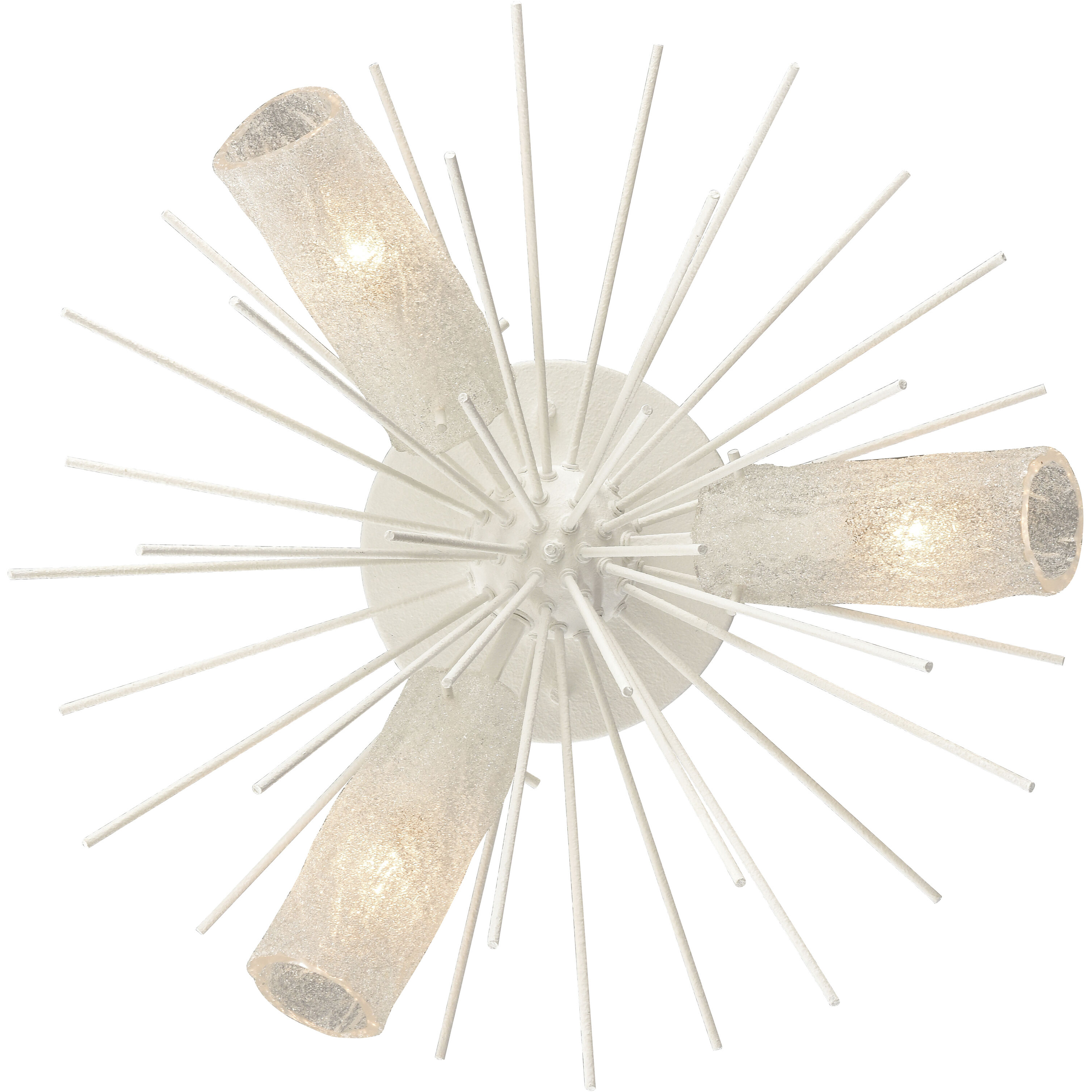 Sea Urchin 3 Light 20 inch White Coral Semi Flush Mount Ceiling Light