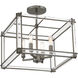 Langen Square 4 Light 15 inch Antique Nickel (Painted) Semi-Flush Ceiling Light